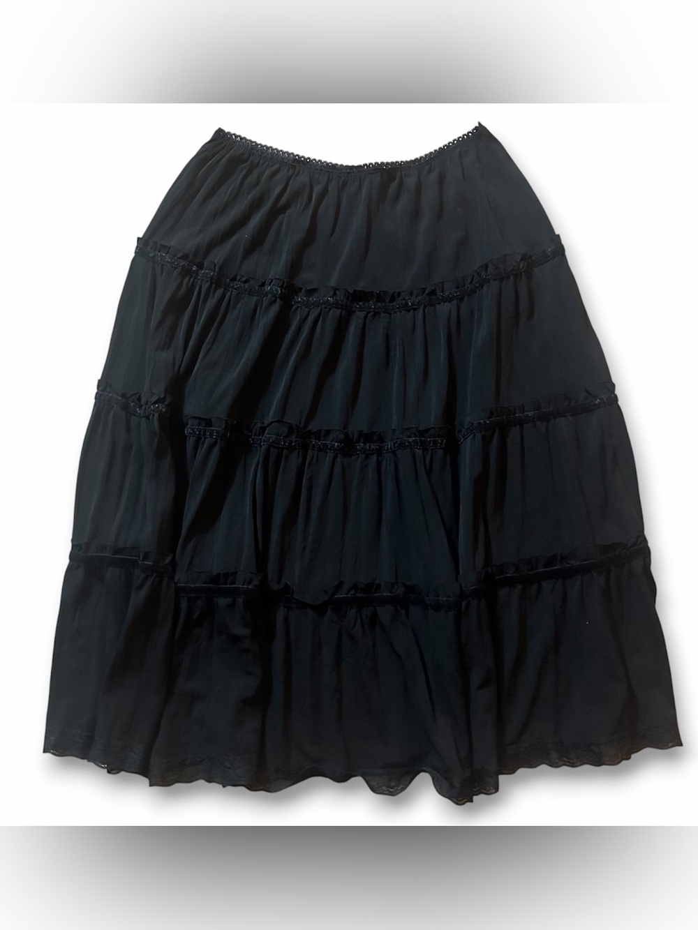 VTG Y2K Charlotte Russe Black Ruffle Lace Skirt